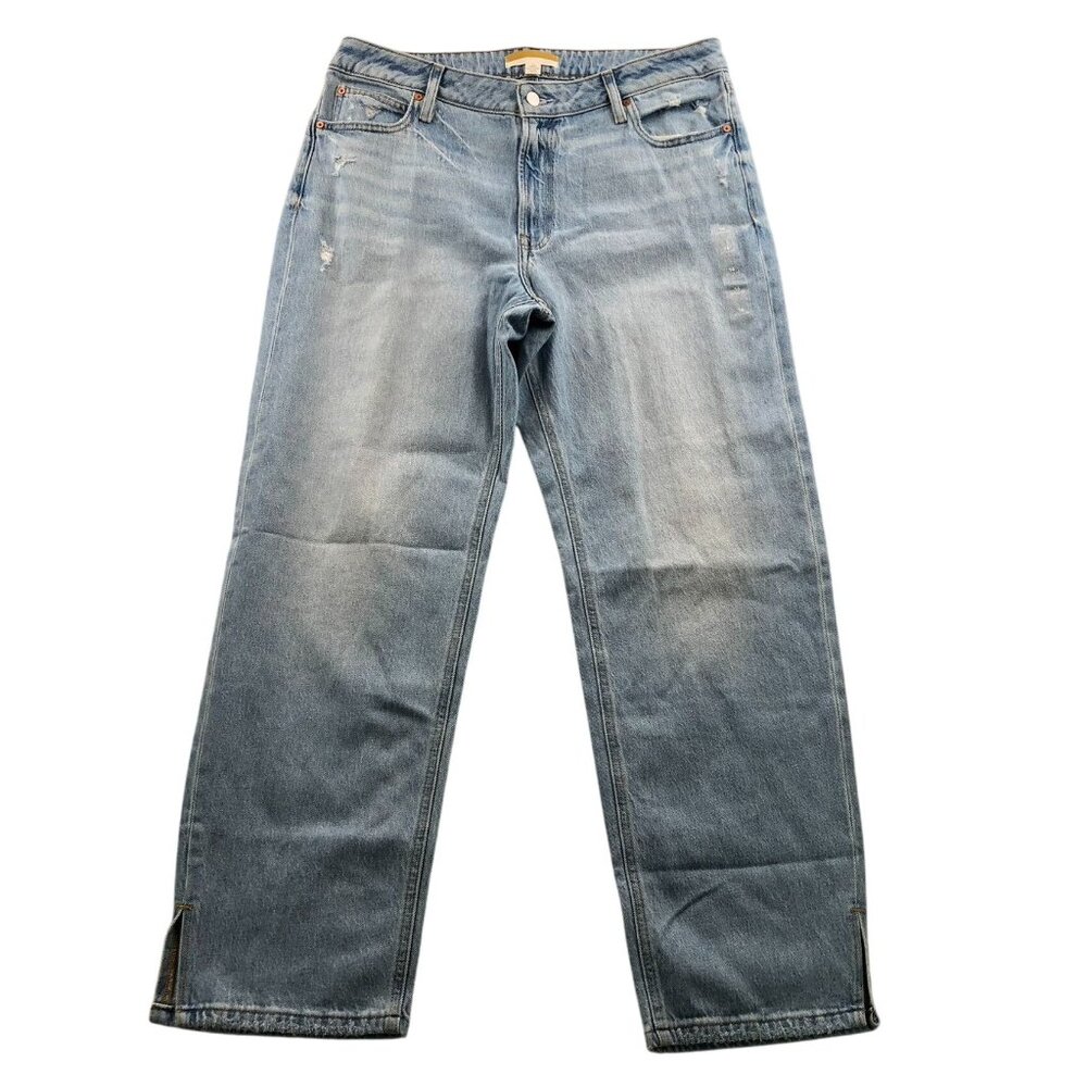 NWT Goldie Blues Women's Legacy Straight Jeans Size 16 Blue Denim Mid-Rise Slit